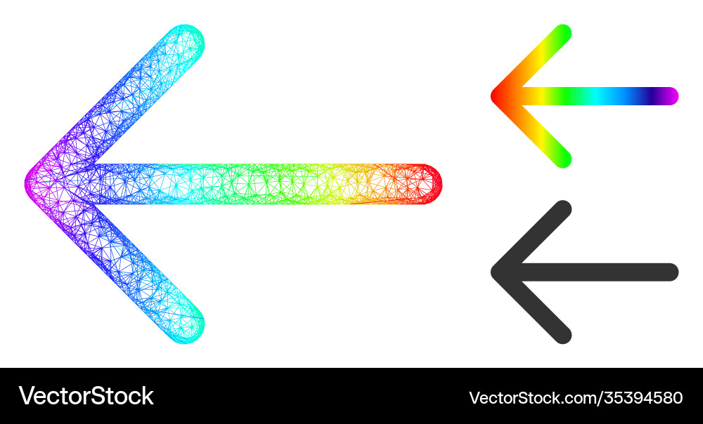 Rainbow net gradient arrow left icon vector image