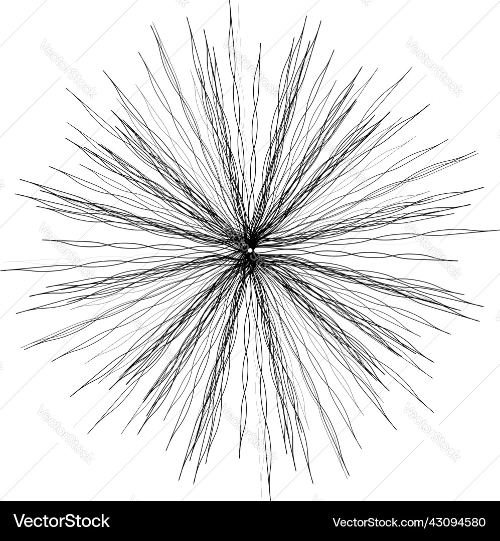 Random radial radiating lines starburst shape Vector Image
