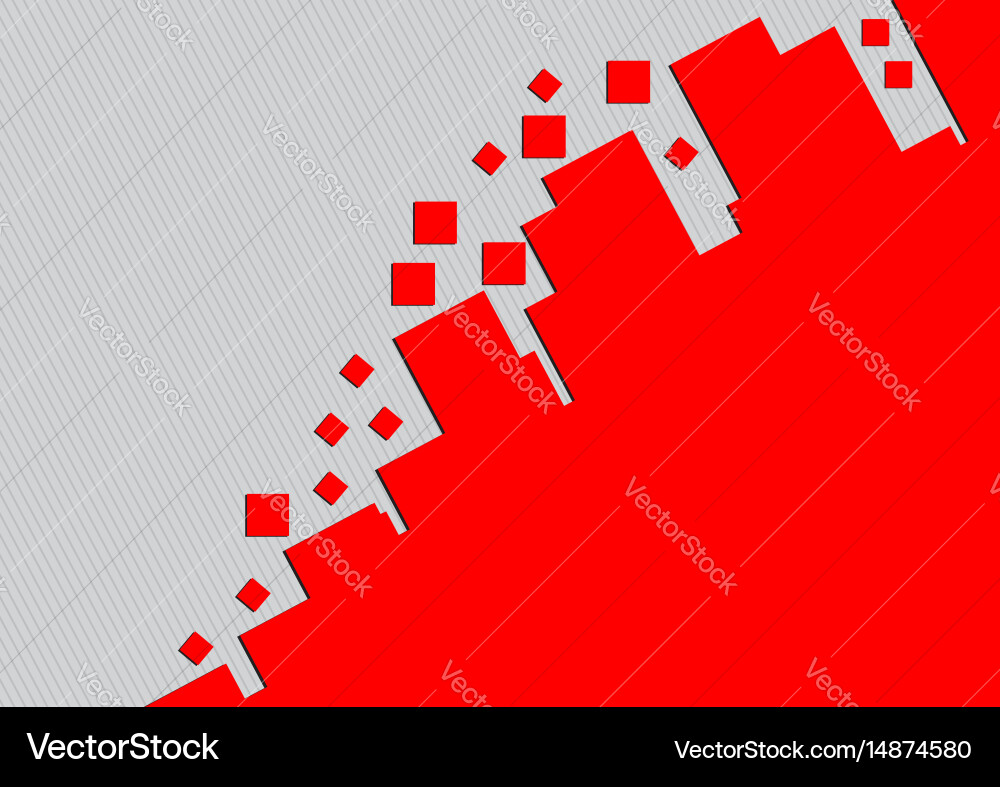 Red rectangle geometric abstract background vector image