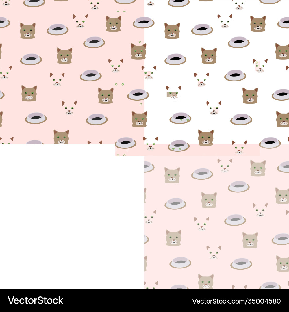 Seamless pattern with cat and food container image vector image