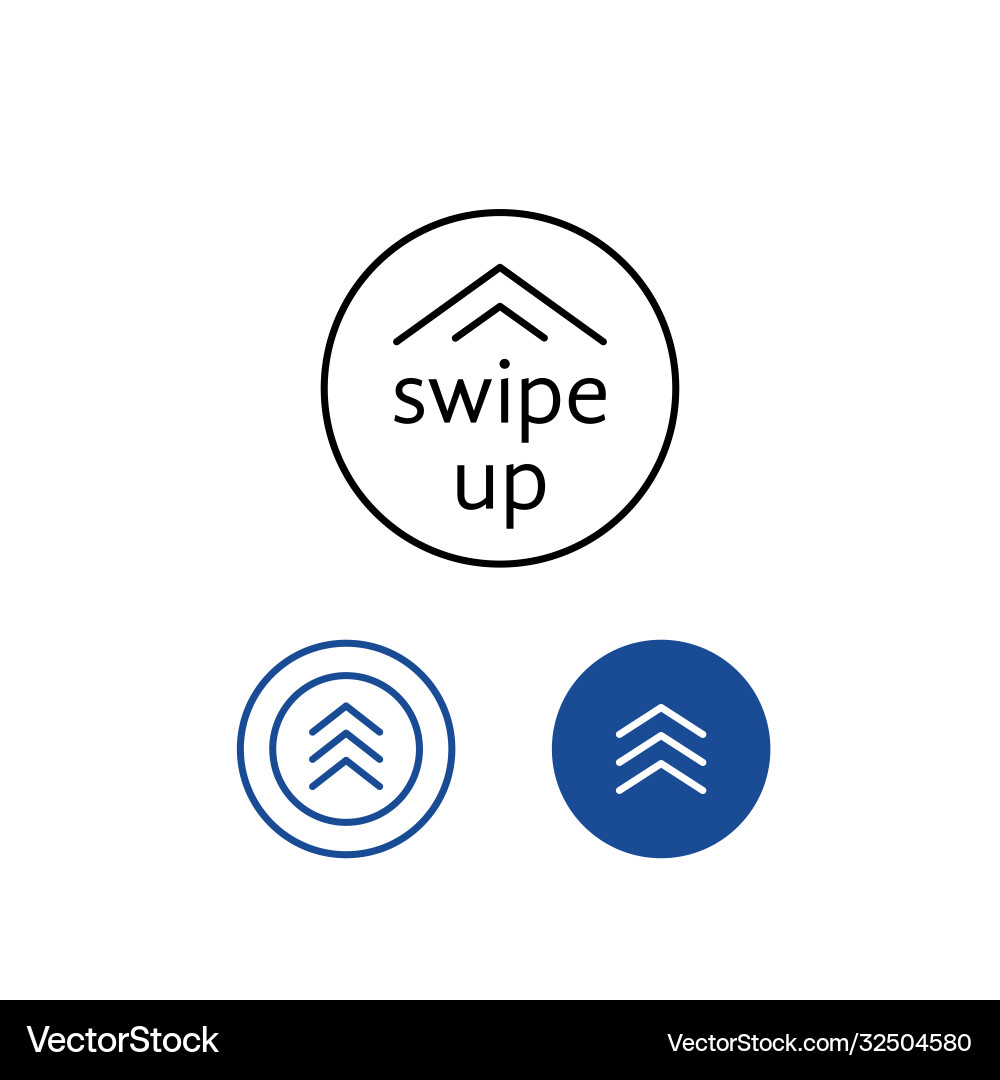 Set round buttons swipe up Set round buttons swipe up vector image