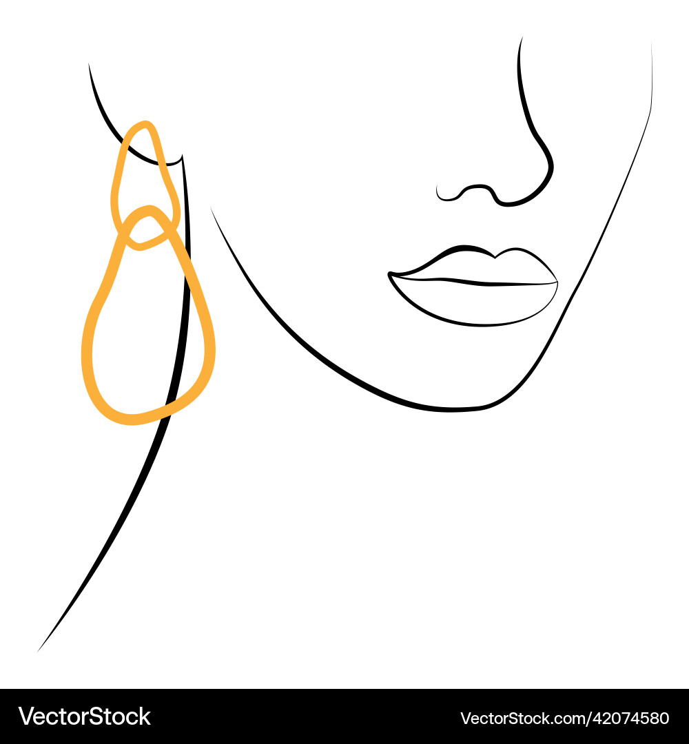 Style of drawing a single line linear portrait Style of drawing a single line linear portrait vector image