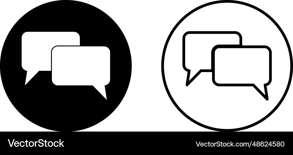 Talk bubble speech icon set in two styles isolated Talk bubble speech icon set in two styles isolated vector image