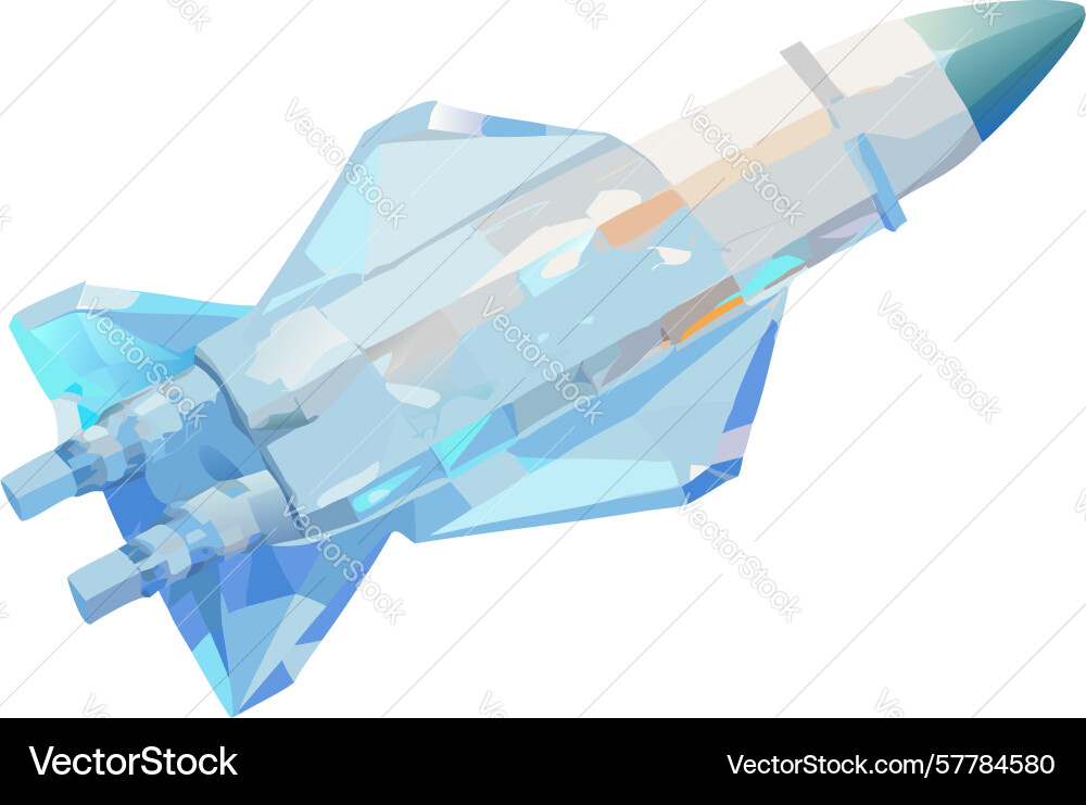Transparent geometric spaceship design generative Vector Image