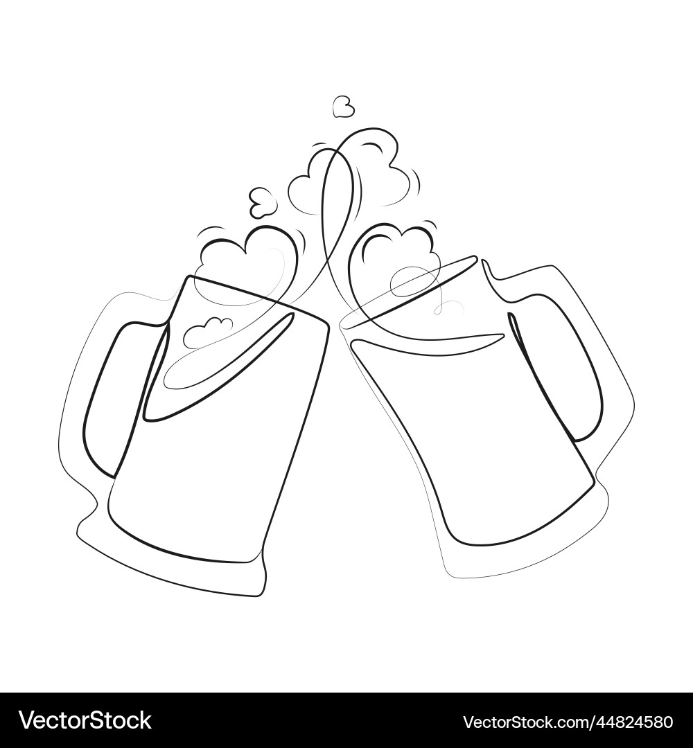 Two glasses of beer toasting creating splash and f Two glasses of beer toasting creating splash and f vector image