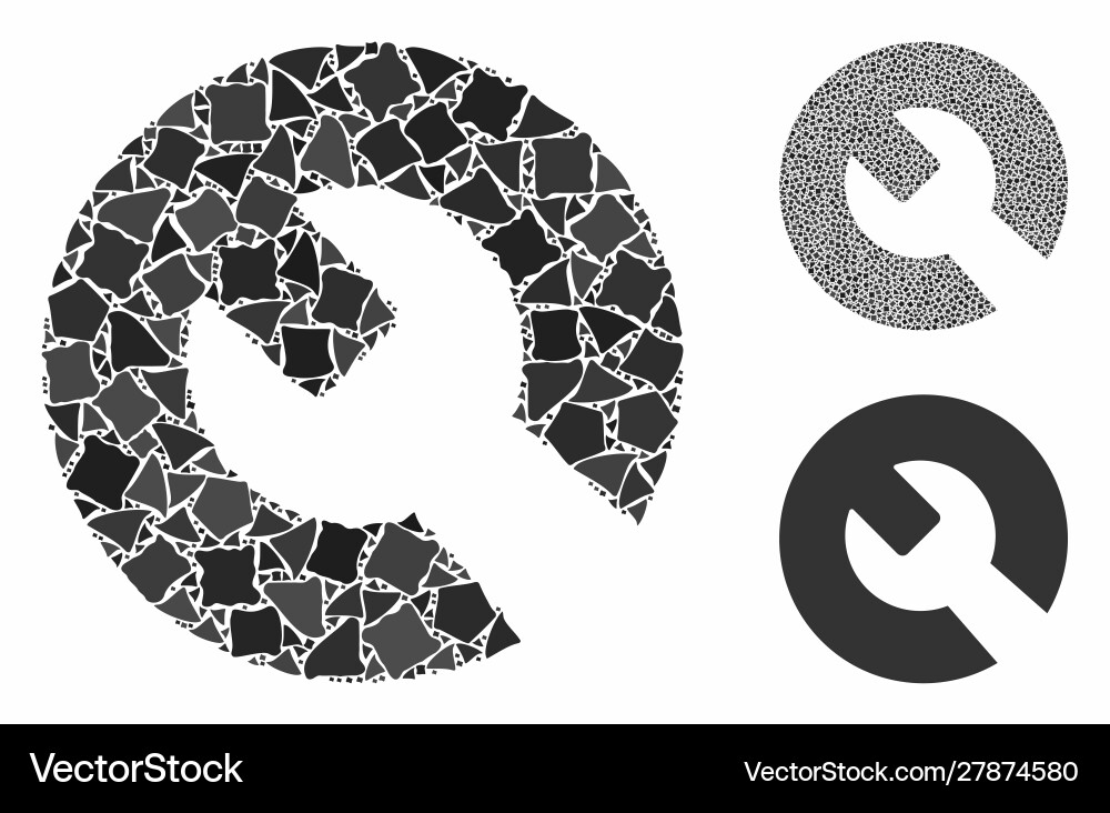 Wrench composition icon humpy elements vector image