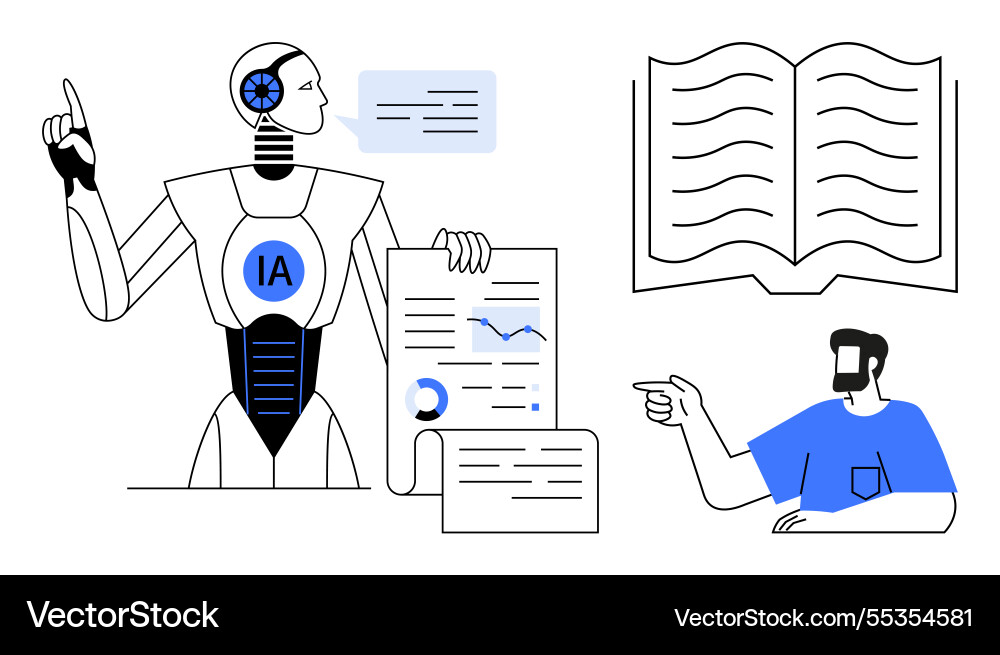 Ai-powered knowledge collaborative data analysis Ai-powered knowledge collaborative data analysis Vector Image