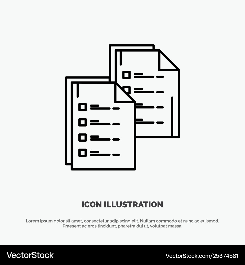 Document analytics data copy paper resume line Document analytics data copy paper resume line vector image