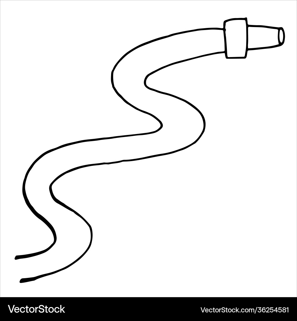 Fire hose for extinguishing fires doodle style Vector Image