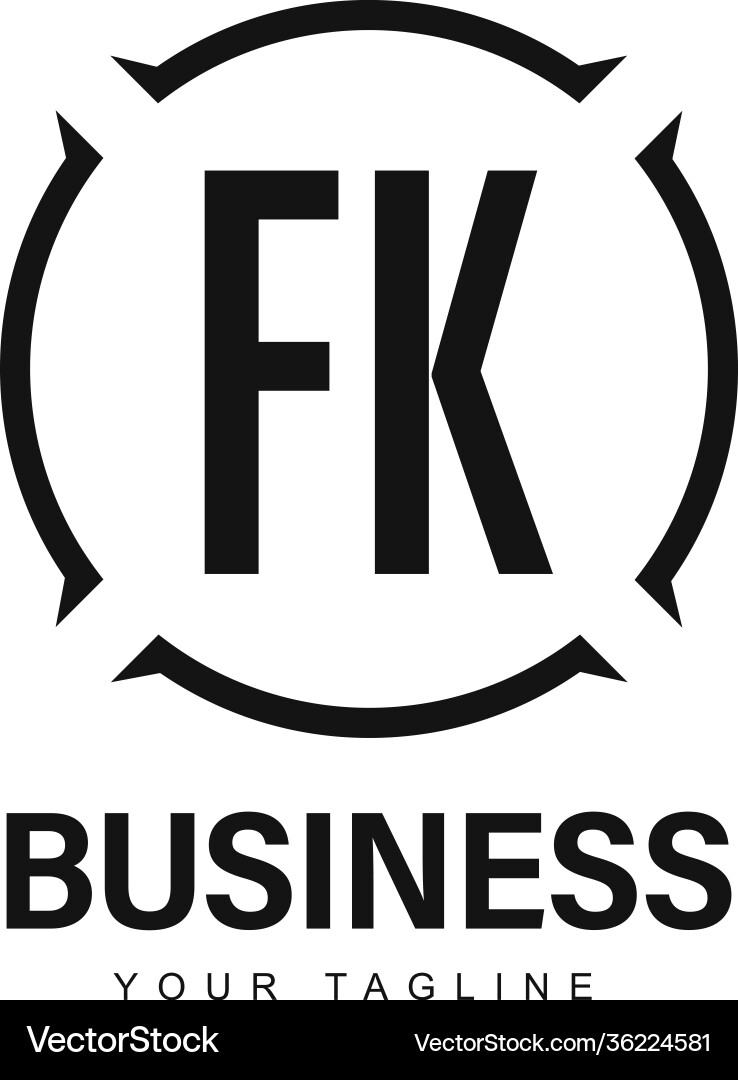 Fk initial a logo design with abstract style Fk initial a logo design with abstract style vector image