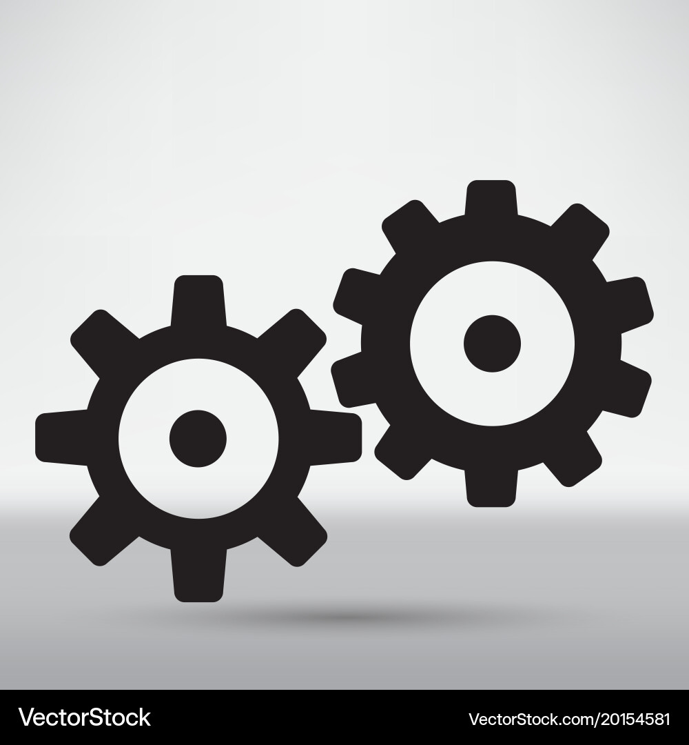 Gears isolated object technical mechanical Vector Image