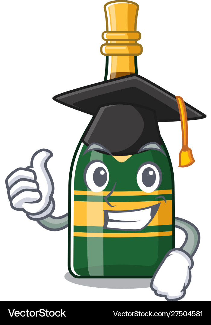 Graduierung Champagnerflasche in Cartoon gegossen Graduierung Champagnerflasche in Cartoon gegossen vektorbild