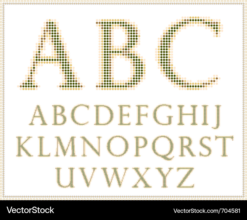Halftone alphabet full set Vector Image