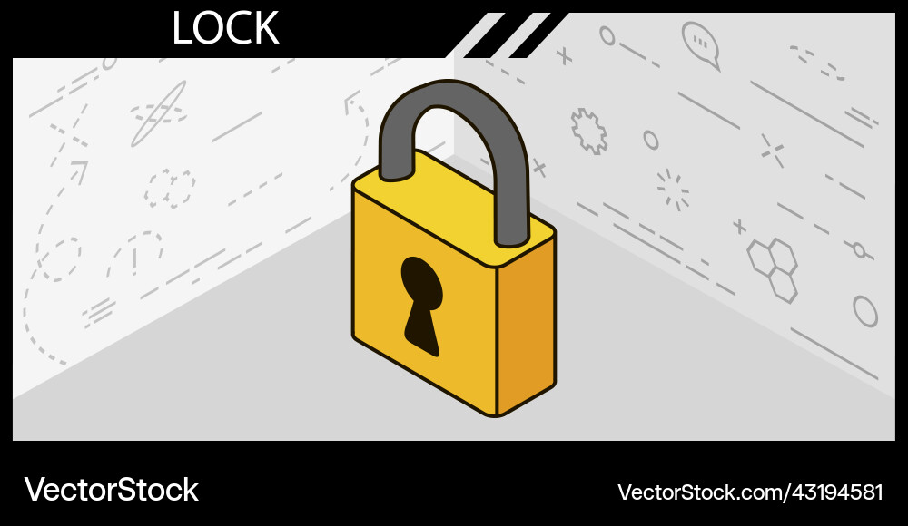 Lock isometric design icon web 3d colorful vector image
