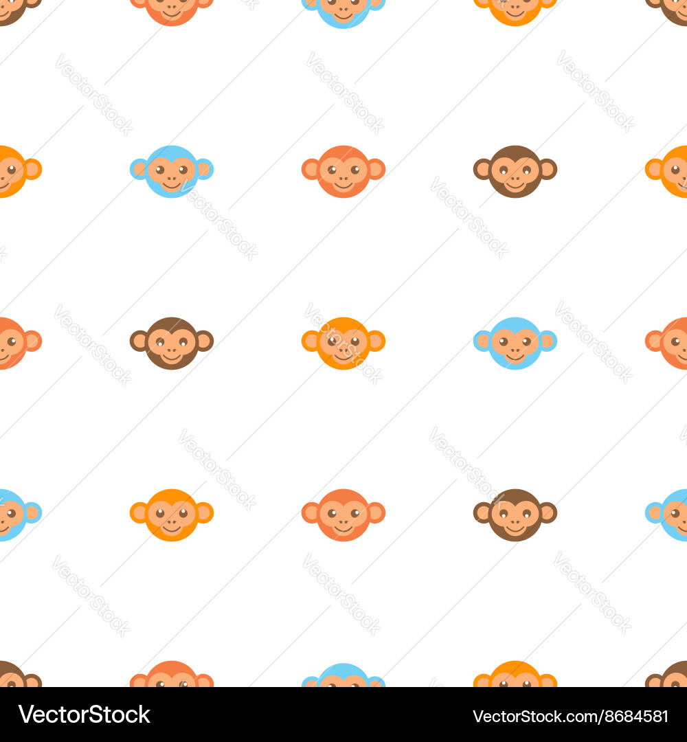 Monkey seamless pattern vector image