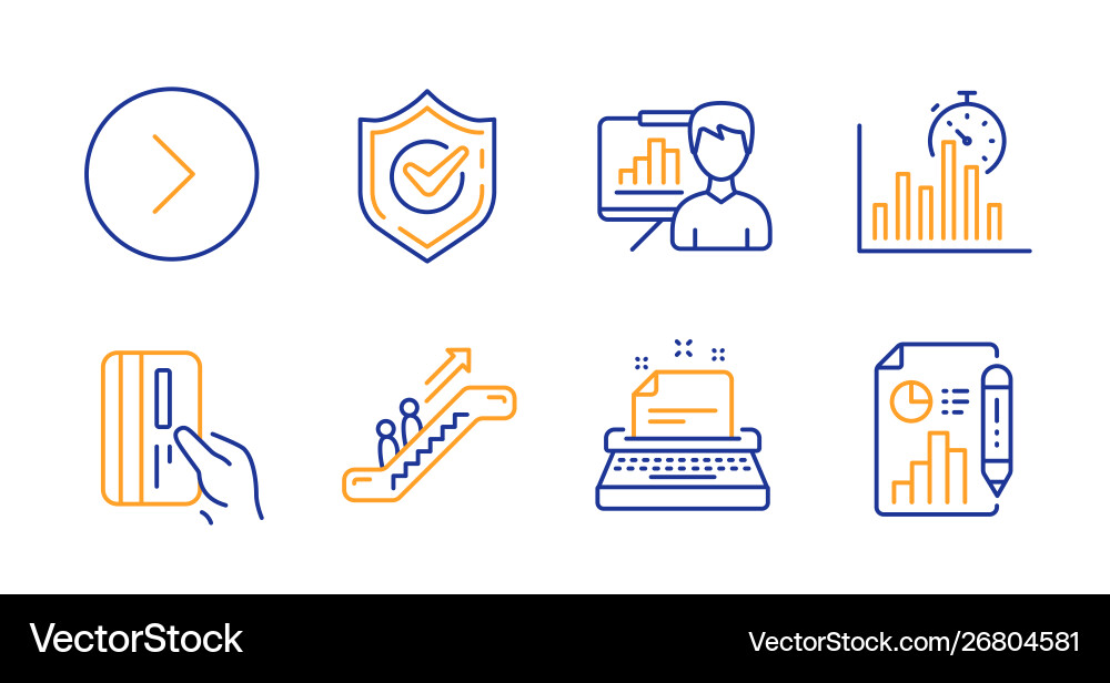 Payment card report timer and forward icons set Payment card report timer and forward icons set Vector Image