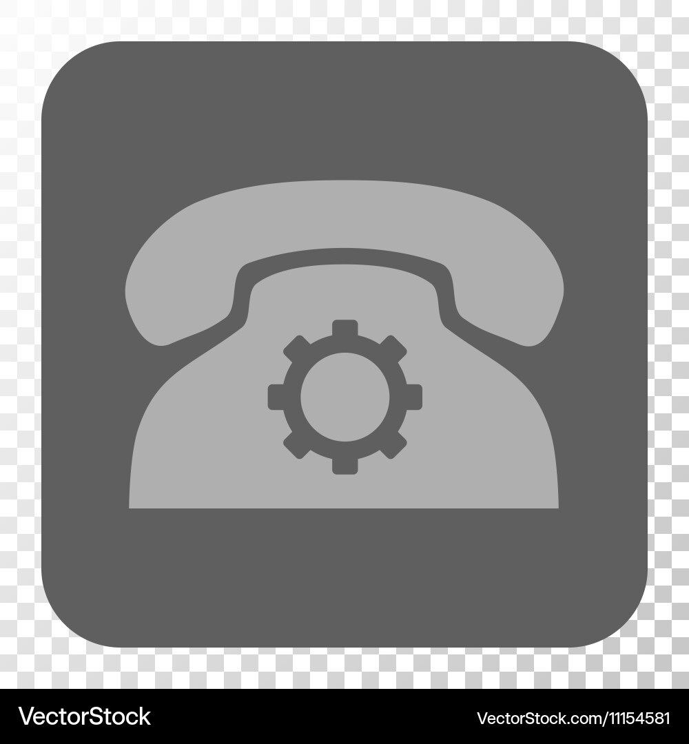 Phone settings rounded square button vector image
