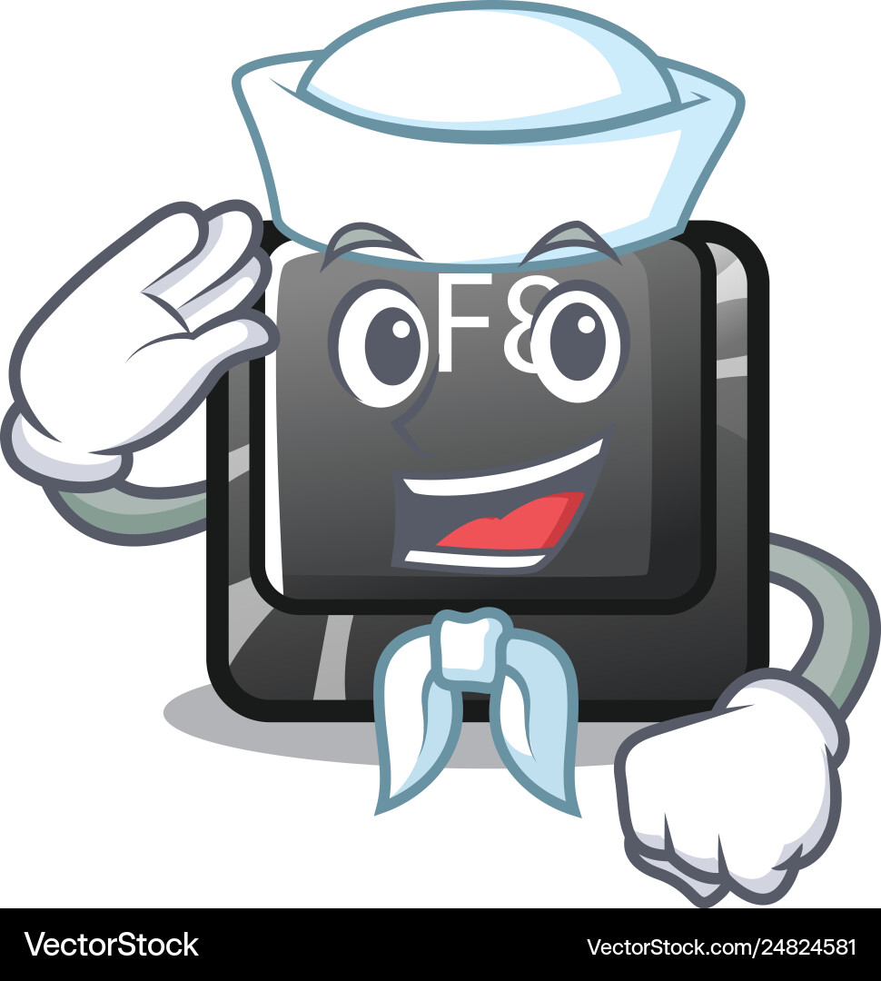 Sailor button f8 in shape character vector image