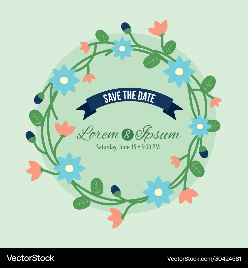 Save date circular frame Vector Image