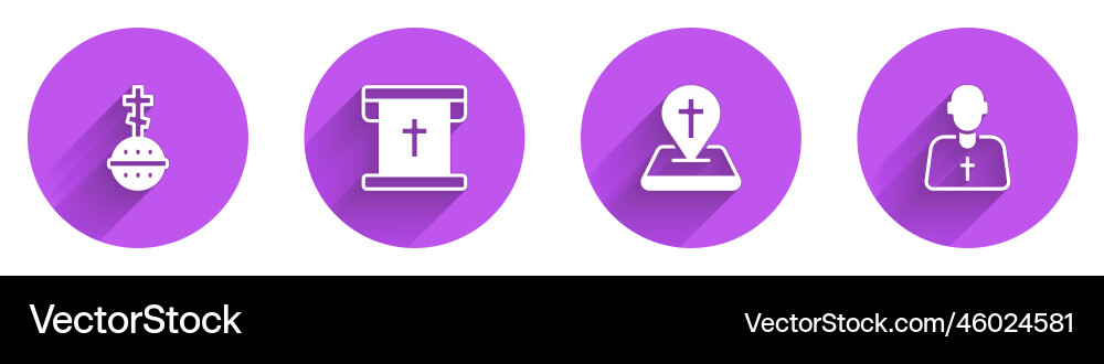 Set christian cross flag with location Set christian cross flag with location vector image