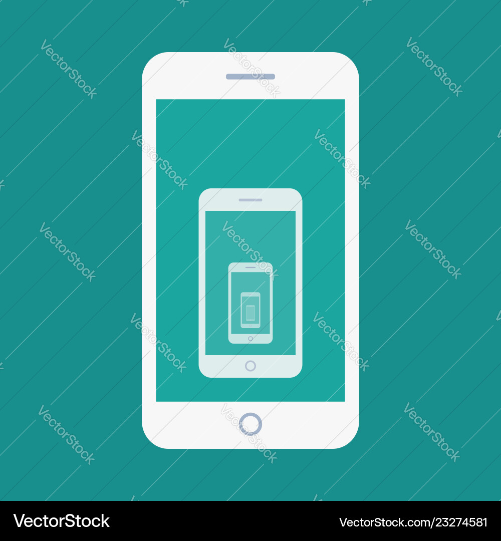 Smartphone recursion flat icon Smartphone recursion flat icon Vector Image