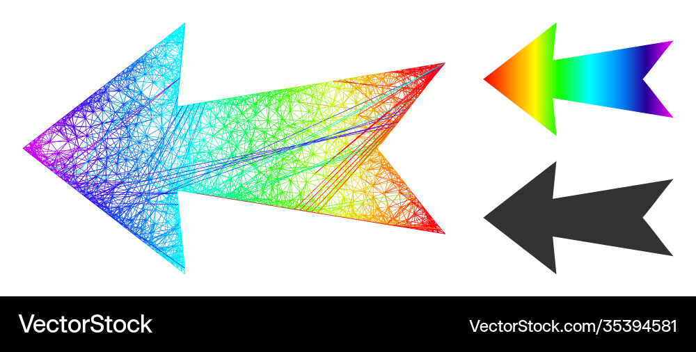 Spectrum net mesh gradient arrow left icon Spectrum net mesh gradient arrow left icon Vector Image