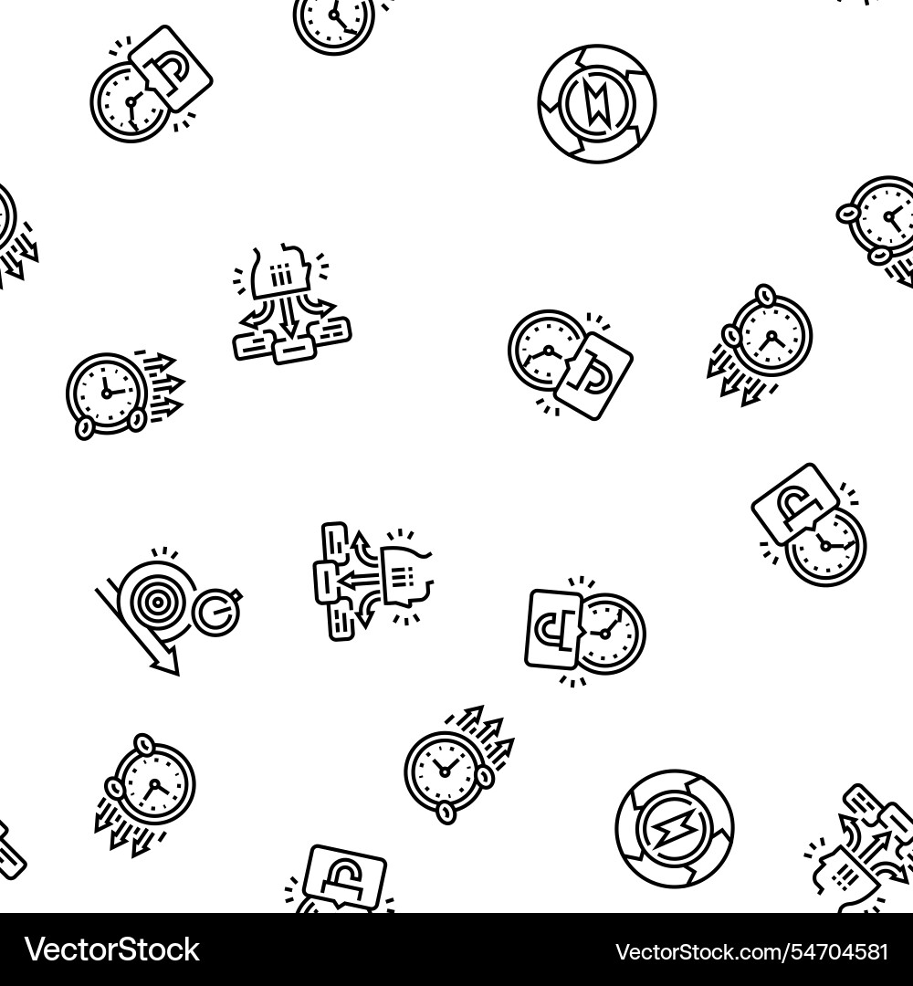 Time management clock work seamless pattern Time management clock work seamless pattern vector image