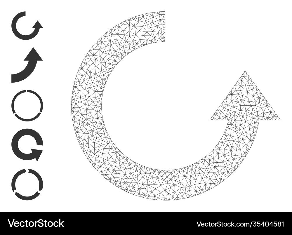 Web mesh rotate up icon with simple symbols vector image