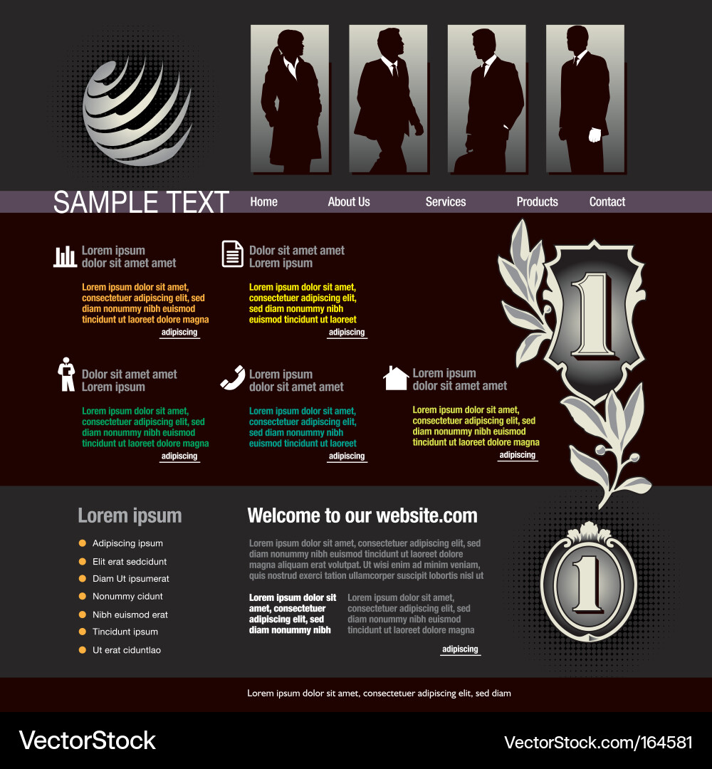 Web page template vector image