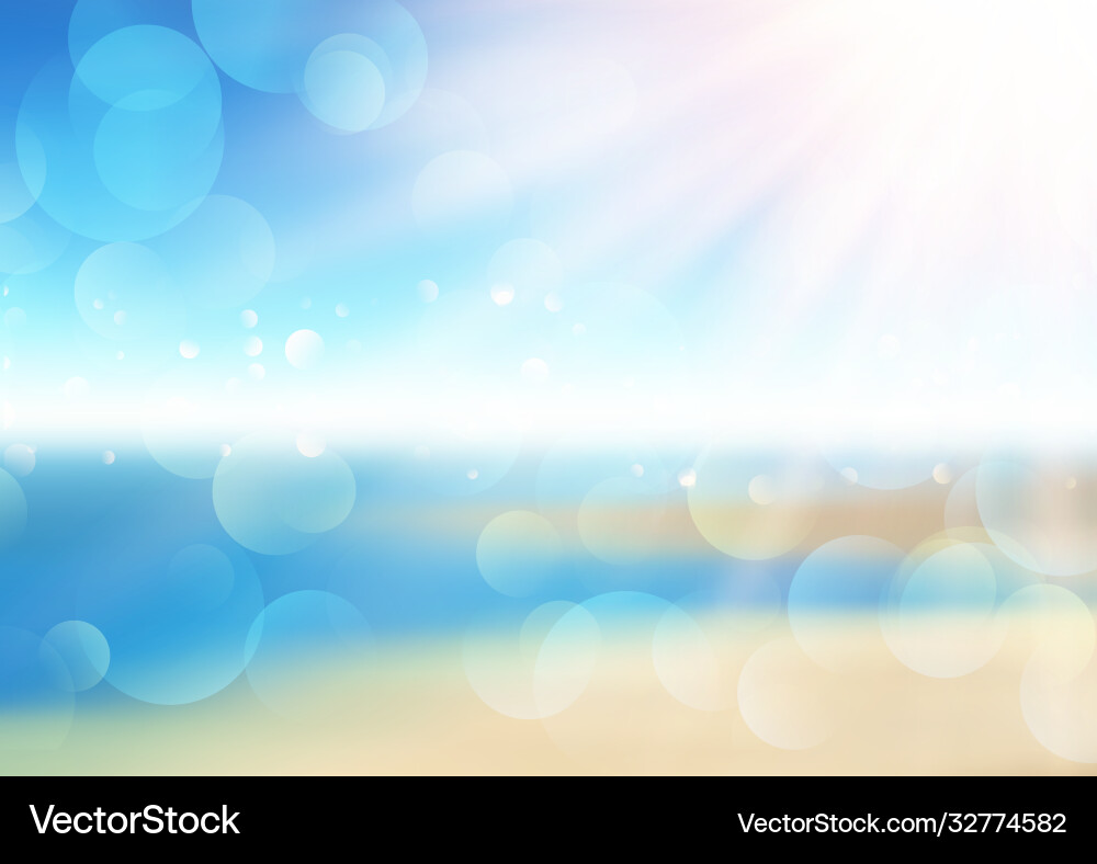 Abstract defocussed summer background with bokeh Vector Image