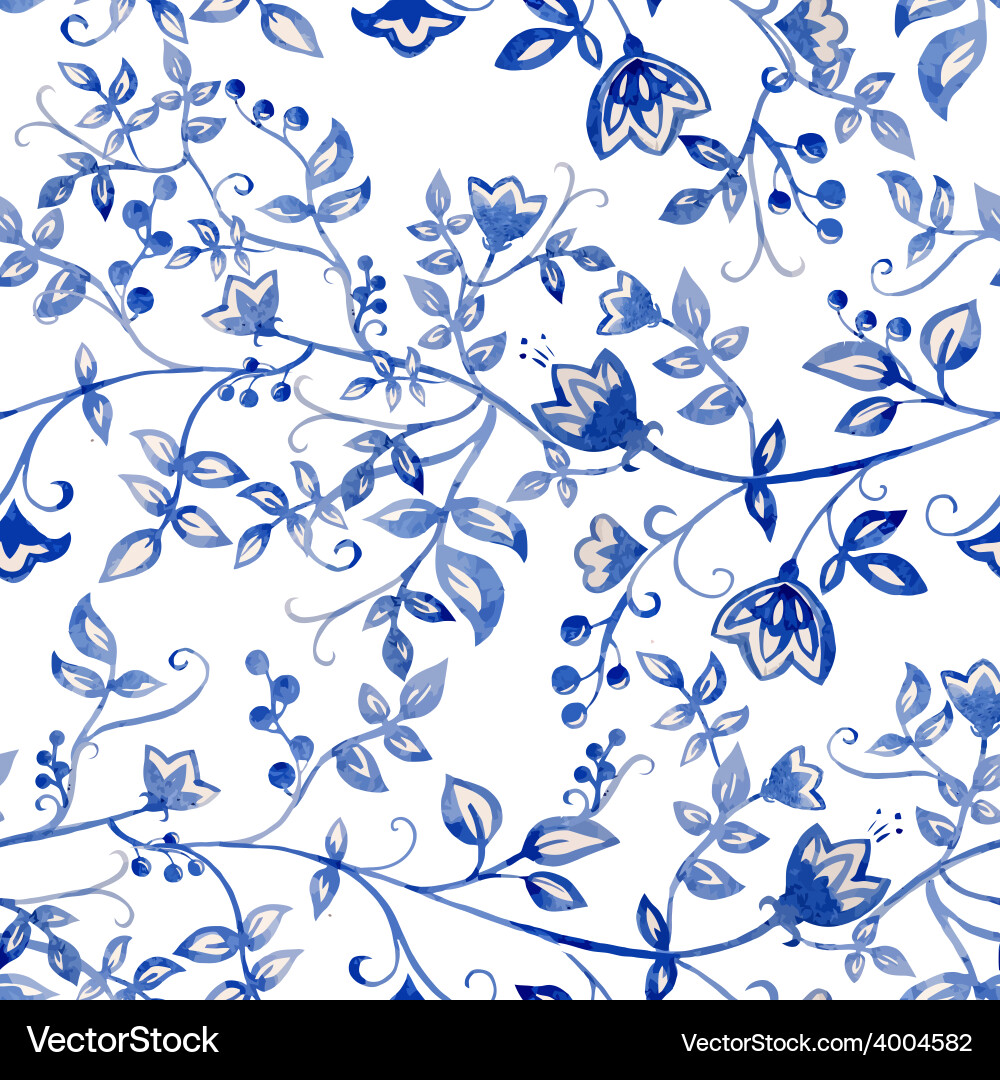 Blue flowers ornament Royalty Free Vector Image