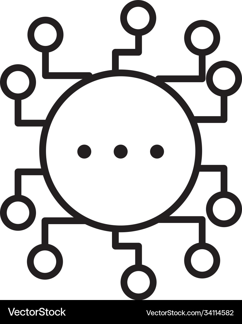 Data analysis chart icon line style vector image