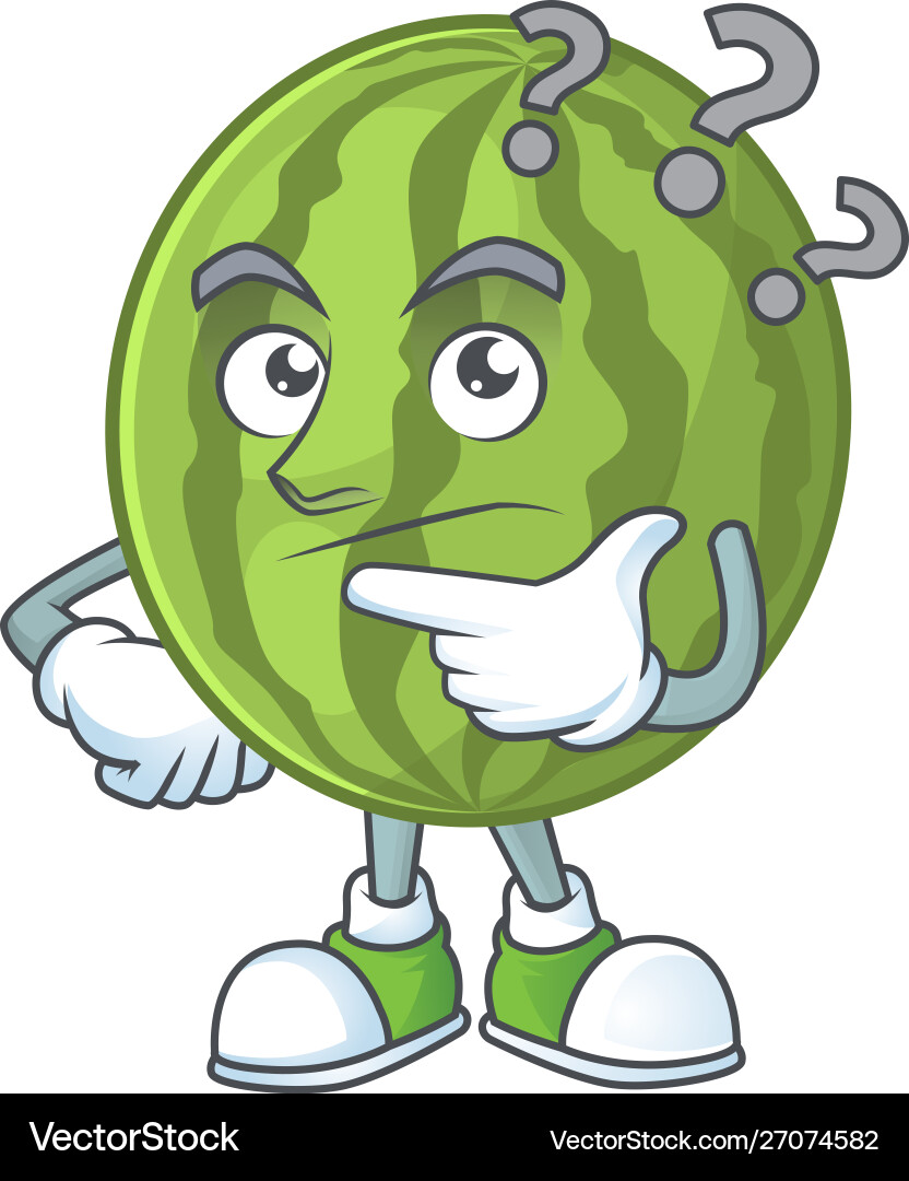 Denkende Wassermelone Obst frischen Cartoon Denkende Wassermelone Obst frischen Cartoon vektorbild