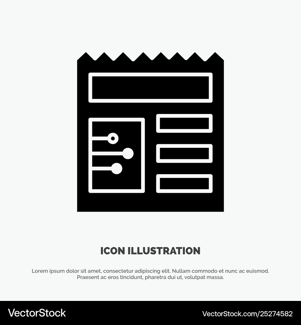Document basic ui solid glyph icon Document basic ui solid glyph icon vector image