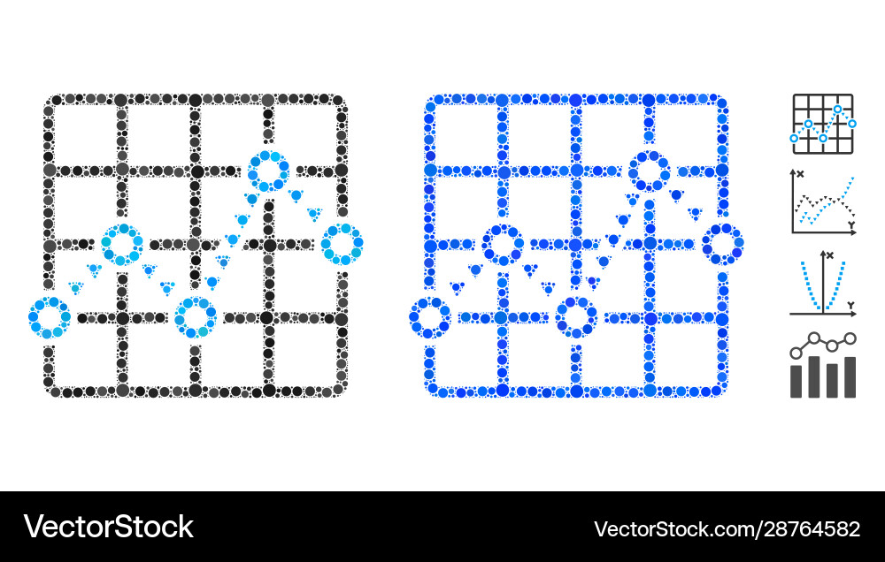 Dotted line grid plot mosaic icon spheric items Dotted line grid plot mosaic icon spheric items Vector Image