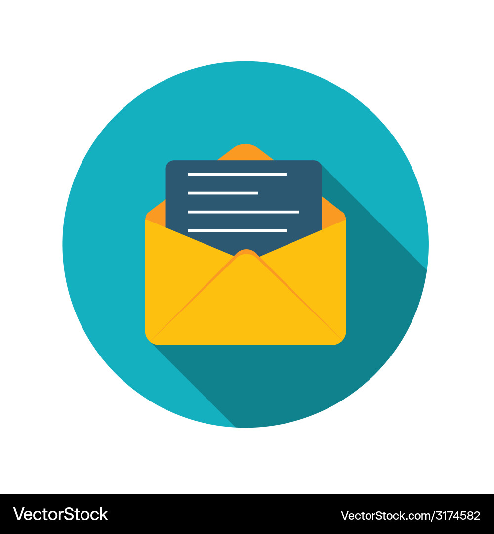 Flat design concept email send icon with lon Vector Image