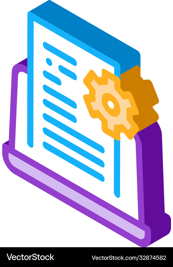 Front end technical tasks isometric icon Front end technical tasks isometric icon vector image