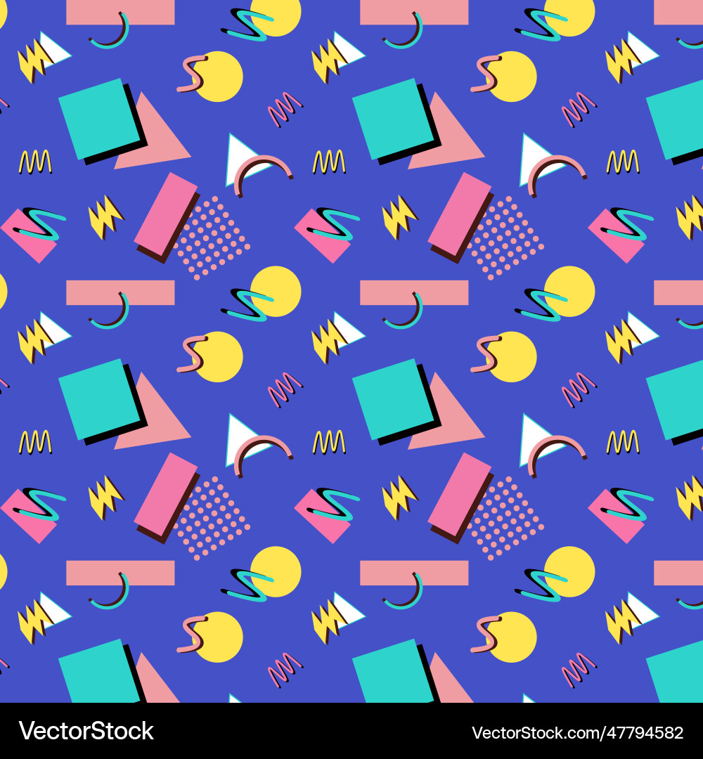 Geometric abstract memphis pattern simple shapes Geometric abstract memphis pattern simple shapes vector image