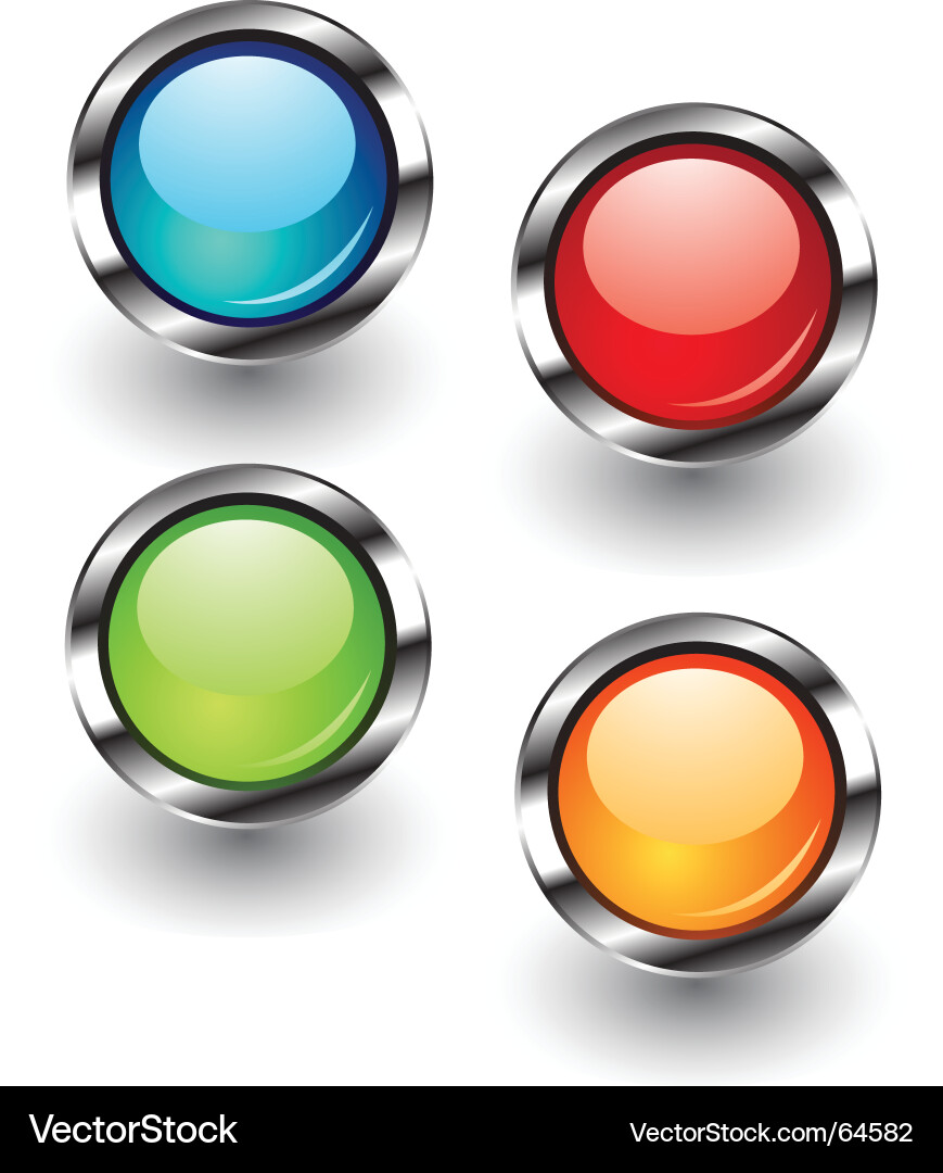 Glossy Round Buttons vector image
