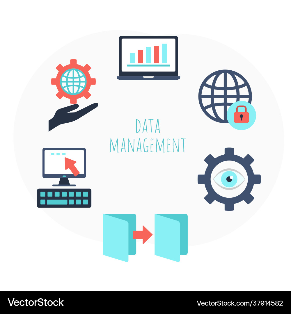 Highly protected data network elements flat set Highly protected data network elements flat set Vector Image