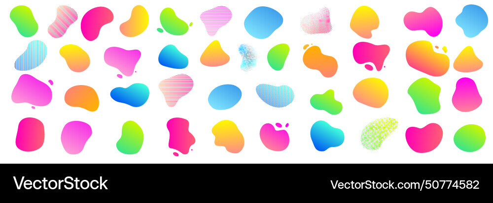 Irregular color blobs organic shape splashes Irregular color blobs organic shape splashes vector image