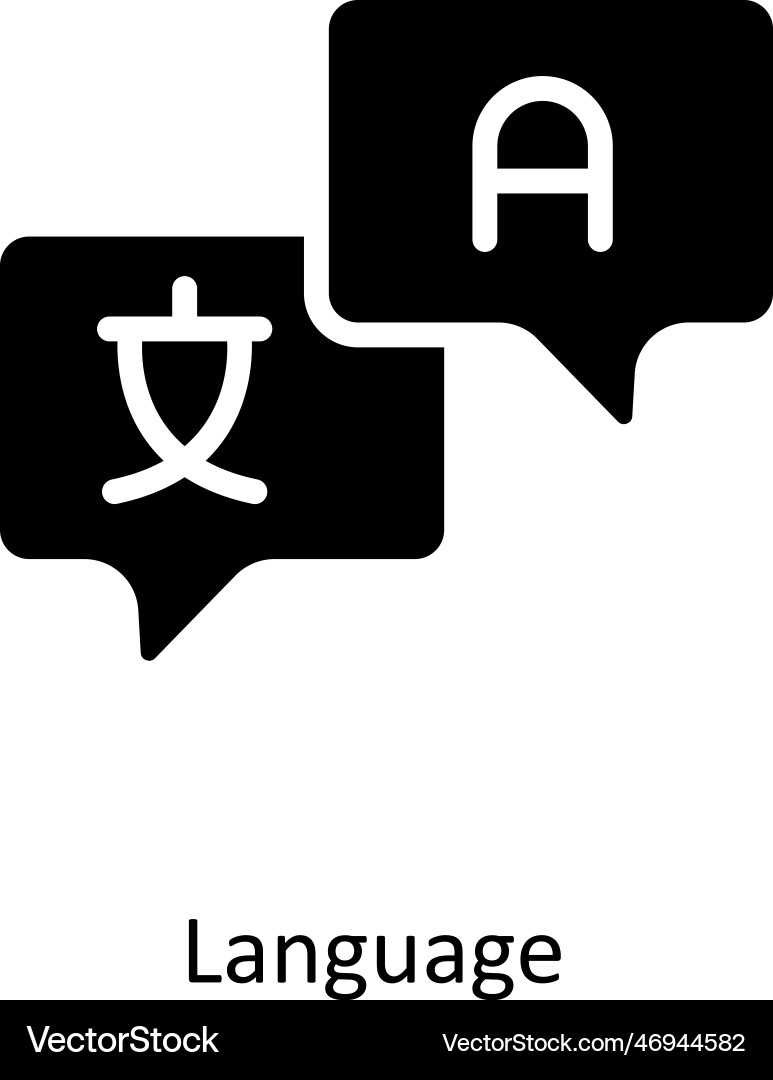Language solid icons simple stock illus Vector Image