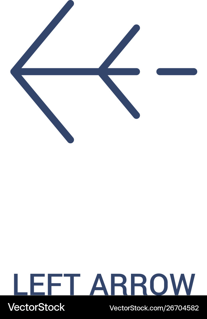 Left arrow concept 2 colored icon simple line Left arrow concept 2 colored icon simple line vector image