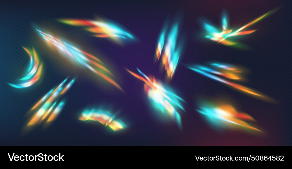 Light refraction effect realistic set Light refraction effect realistic set vector image