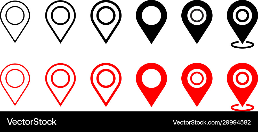 Map Pin Icons - Location Set vector image