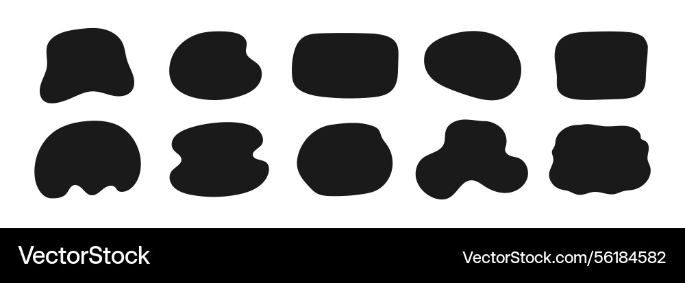 Organic shape liquid form set round blob Vector Image