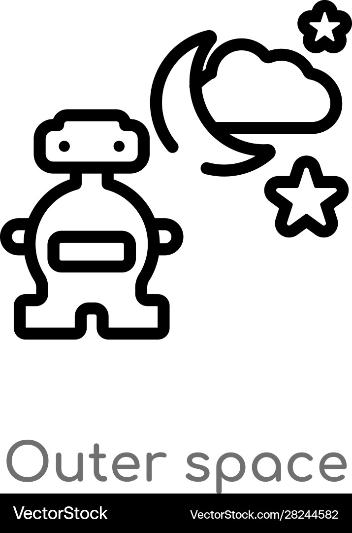 Outline outer space icon isolated black simple vector image