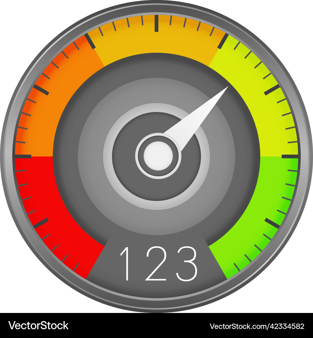 Round color meter speed measurement device icon Vector Image