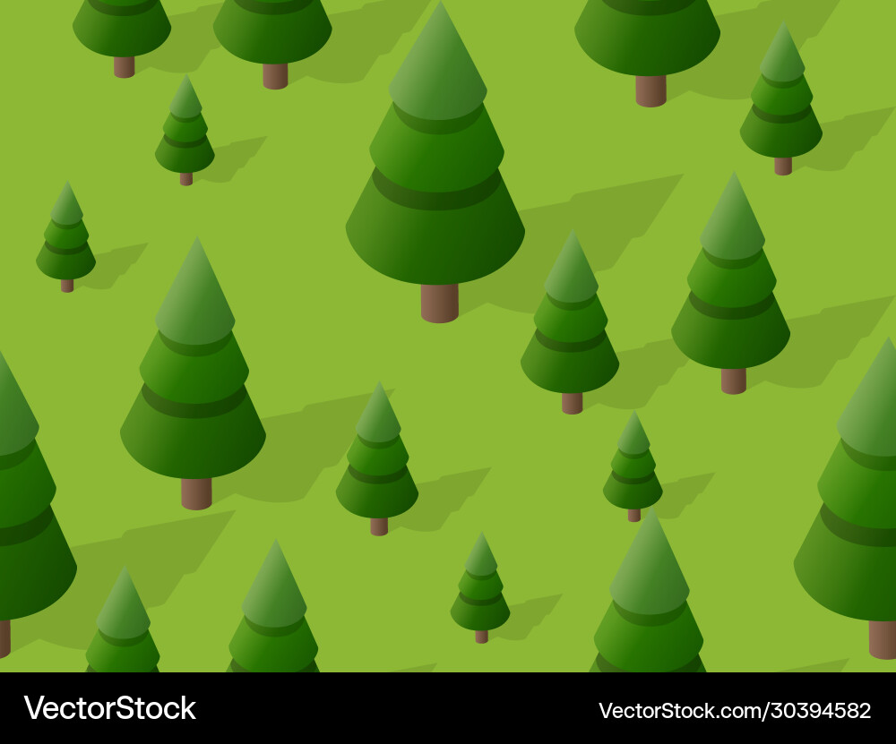 Seamless forest fir tree pattern map background 3d Seamless forest fir tree pattern map background 3d vector image