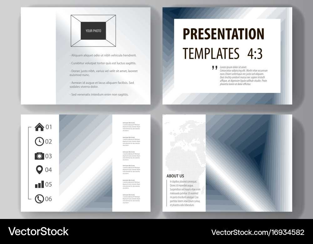 Set of business templates for presentation slides vector image